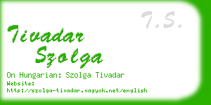 tivadar szolga business card